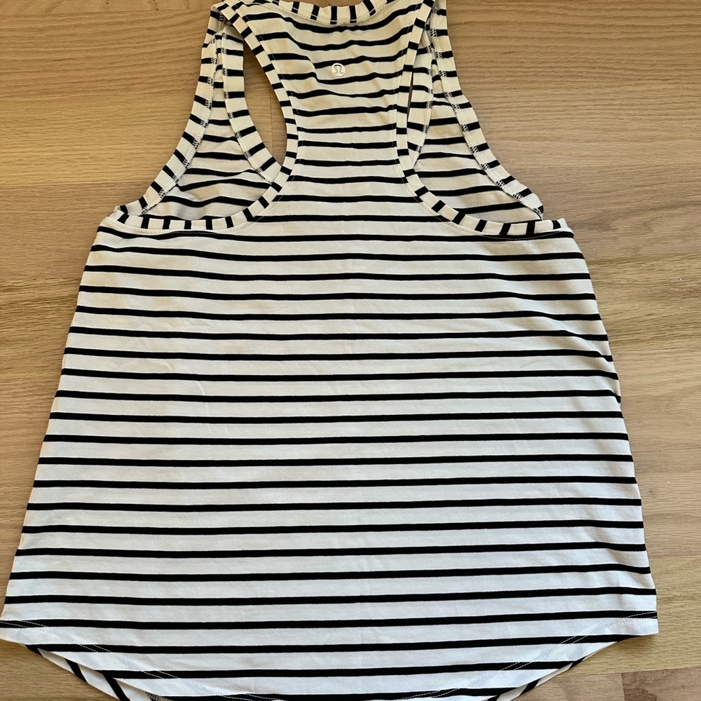 Lululemon cotton-blend racerback striped tank